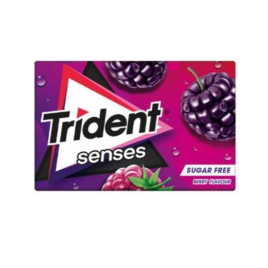 Trident Senses Mora (12 unidades de 12 chiches). Chicle Sin azúcar Mora