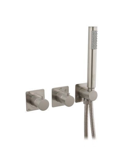 TRIM EMPOTRADO DUCHA HORIZONTAL DE 2 SALIDAS CON PLAFONES