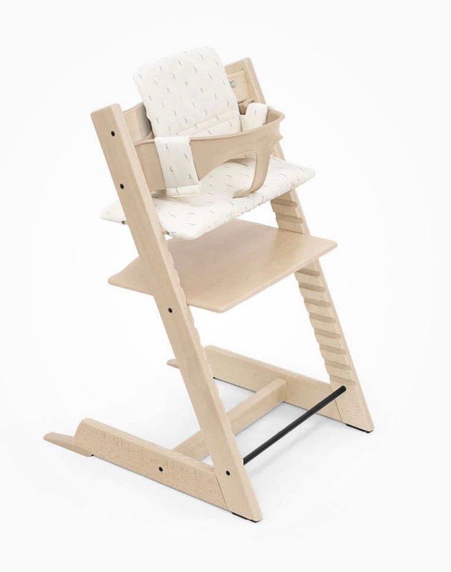 Tripp Trapp Natural + babyset natural + cojín trigo de Stokke