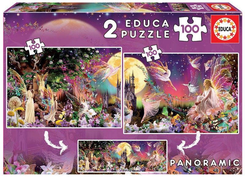 Tríptico De Hadas - Puzzle 2x100 - Educa