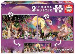 Tríptico De Hadas - Puzzle 2x100 - Educa