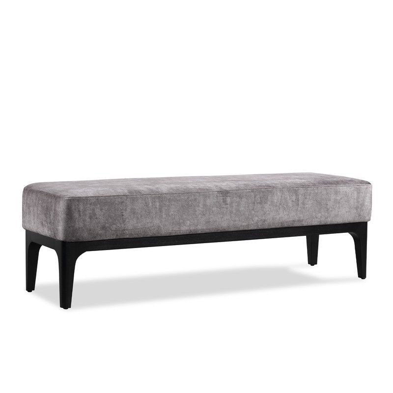 TROMSO|Banco pie de cama tapizado marrón grisáceo  153 x 46 x 46 cm