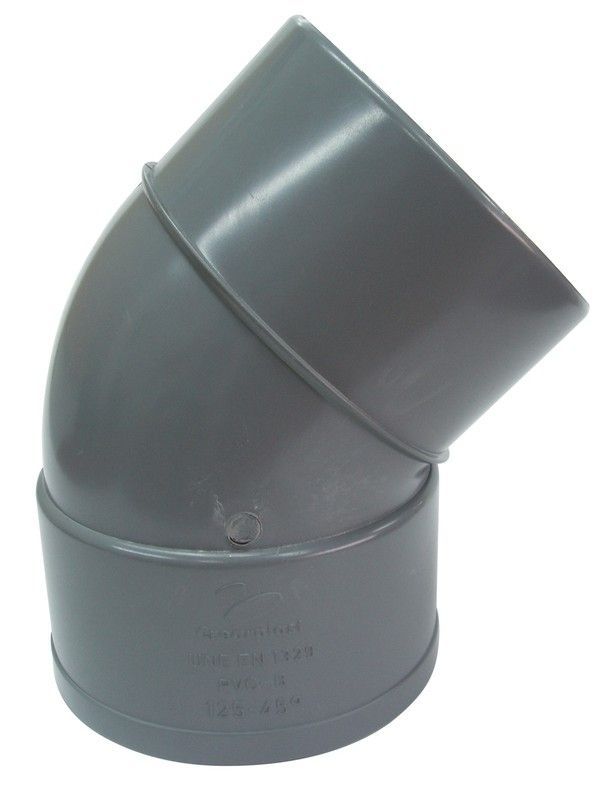 Tubería flexible de PVC CREARPLAST Crearflex y accesorios para evacuación. Acc.Pvc. Codo Macho-Hembra 110-45º