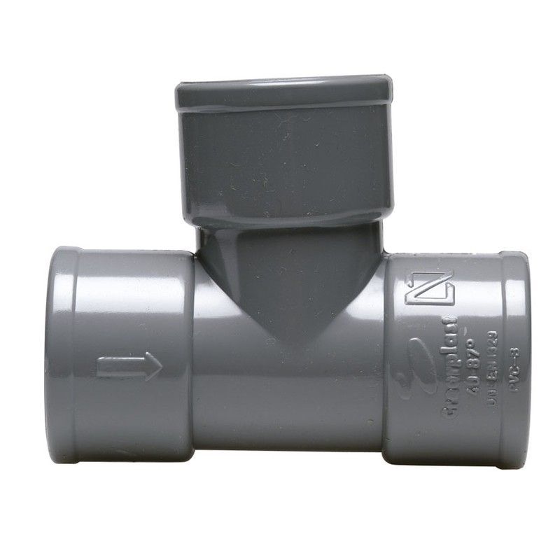 Tubería flexible de PVC CREARPLAST Crearflex y accesorios para evacuación. Acc.Pvc. Derivacion Simple H/H 50-87º