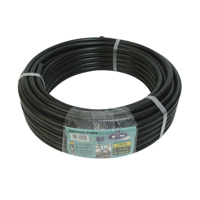 Tubería polietileno para goteo AQUA CONTROL Riego Goteo. Tubería 16Mmx25M. Negro