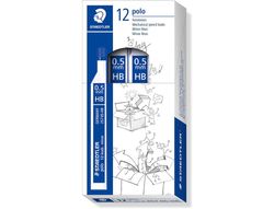 Tubo de 12 minas polo 0,5 mm negro Staedtler