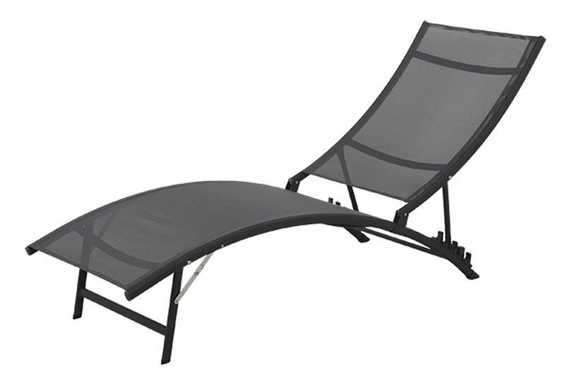 Tumbona acero gris oscuro 4 posiciones PG0681