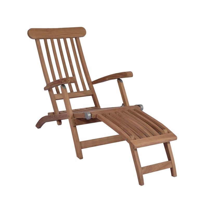 Tumbona de madera de teca en miel, 61 x 155 x 98 cm | Danao