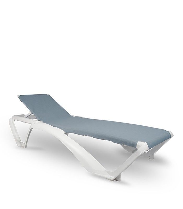 Tumbona  marina club blanco/ azul atlantico de resol