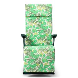 Tumbona plegable, 60 x 76 x 108 cm, de acero y tejido en verde | Colección Hojas