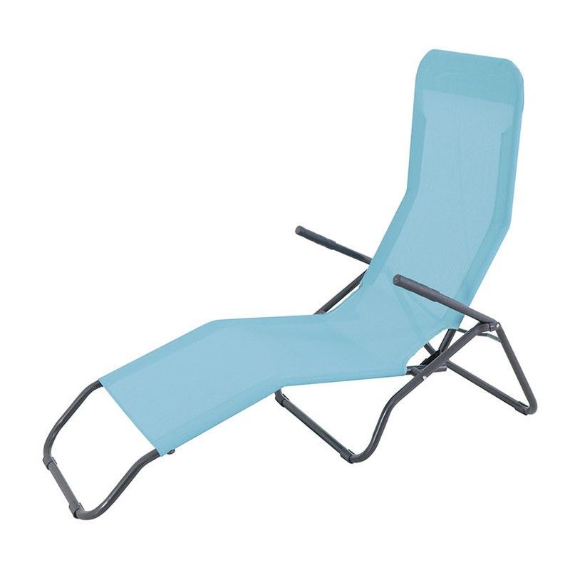Tumbona reclinable Tumbona Acero/Textilene Azul