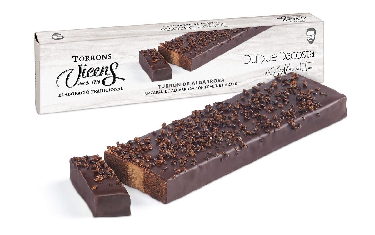 Turrón Artesano Mazapán de algarroba y café Quique Dacosta 300 grs Vicens