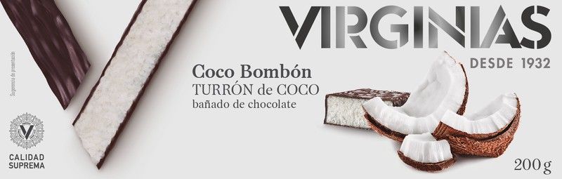 Turrón coco bombón virginias 200 grs sin gluten