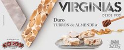 Turrón duro de almendra virginias 250 grs sin gluten