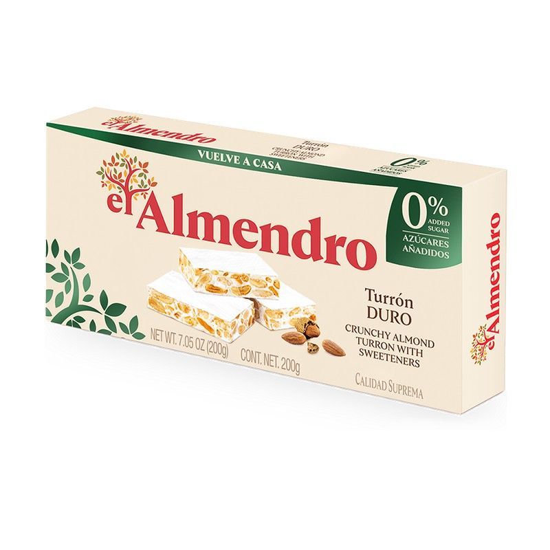 Turrón Duro Sin Azúcar El Almendro 200 grs