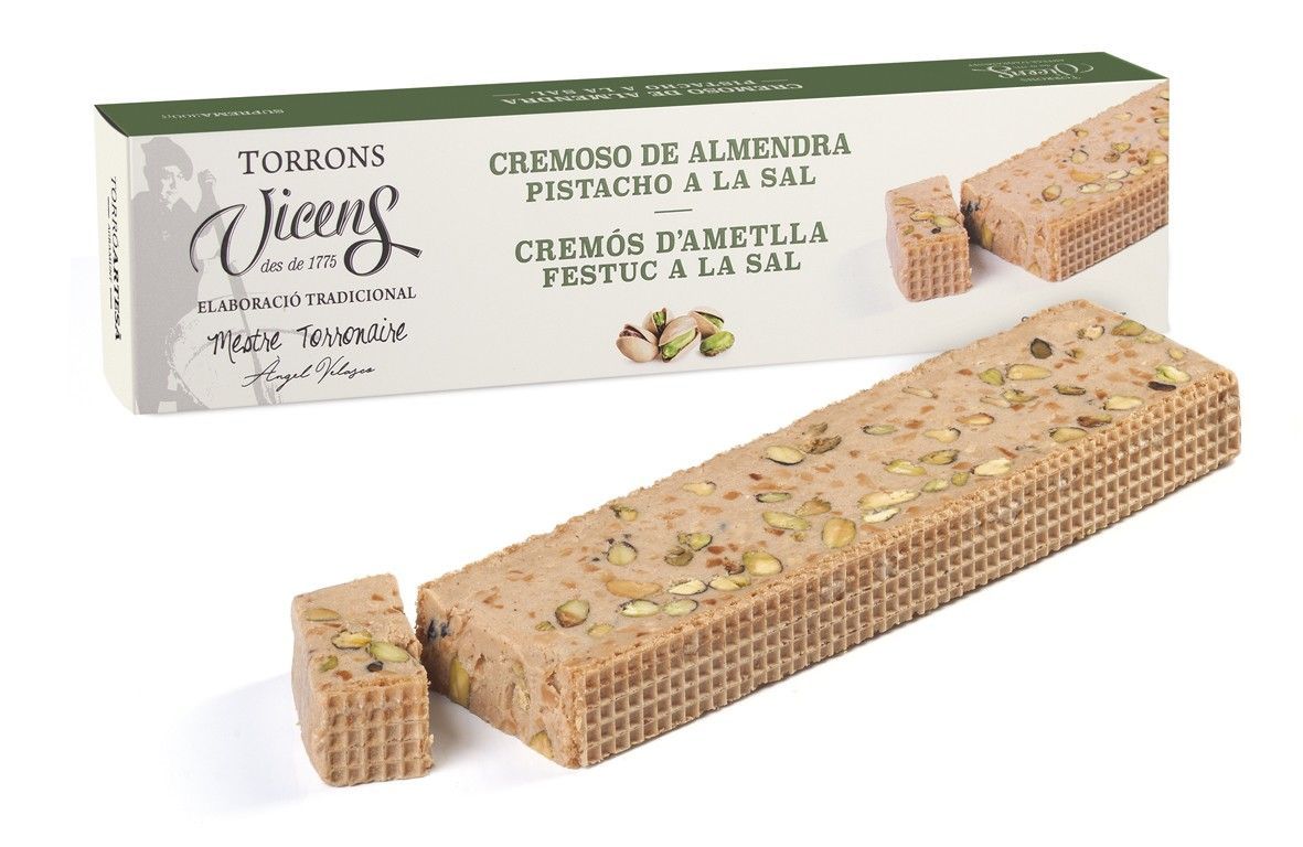 Turrón Excellence Cremoso con pistacho y sal 150g Vicens