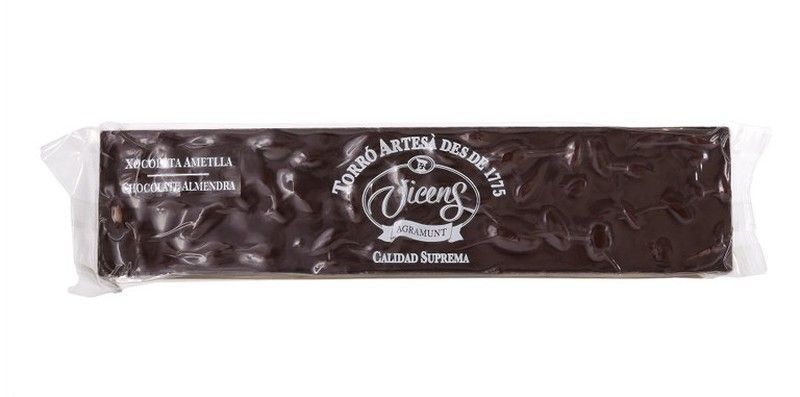 Turrón vicens chocolate bitter almendra especial 300g