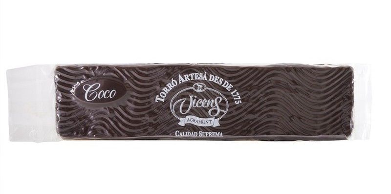 Turrón vicens coco bañado con chocolate especial 300g