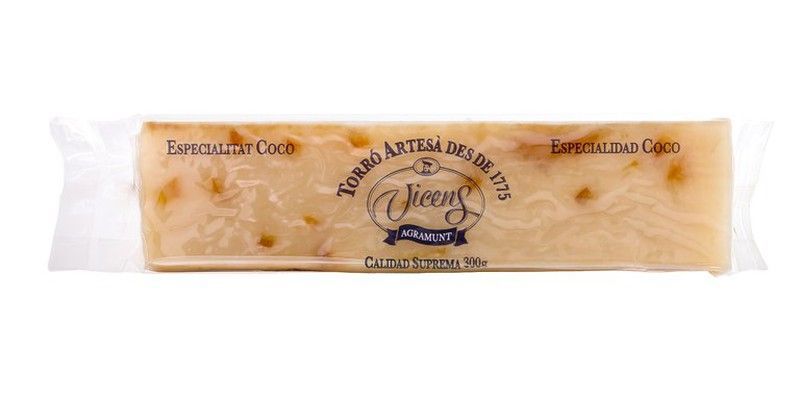 Turrón vicens coco con naranja ( piel naranja ) especial 300g
