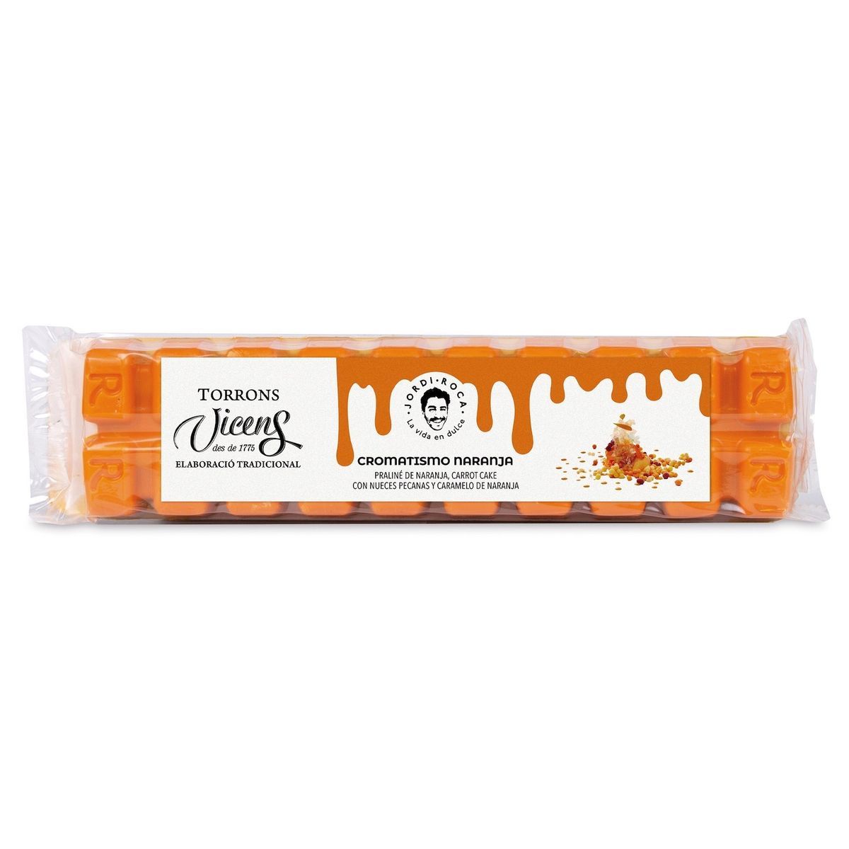 Turrón Vicens Cromatismo con Praliné de Naranja Chef Jordi Roca 300g