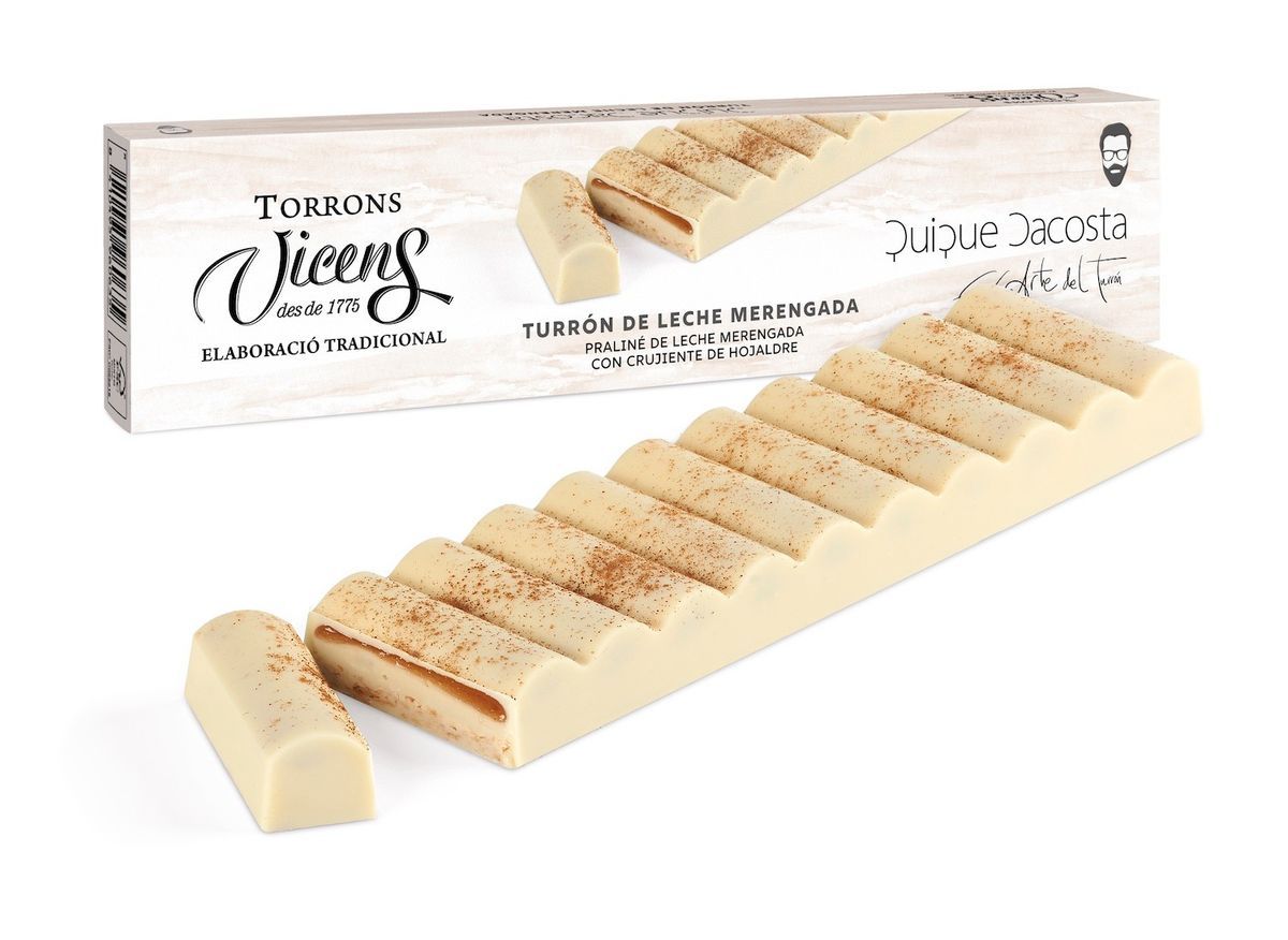 Turrón Vicens de Leche Merengada Chef Quique Dacosta 300g en Estuche Especial para Regalo