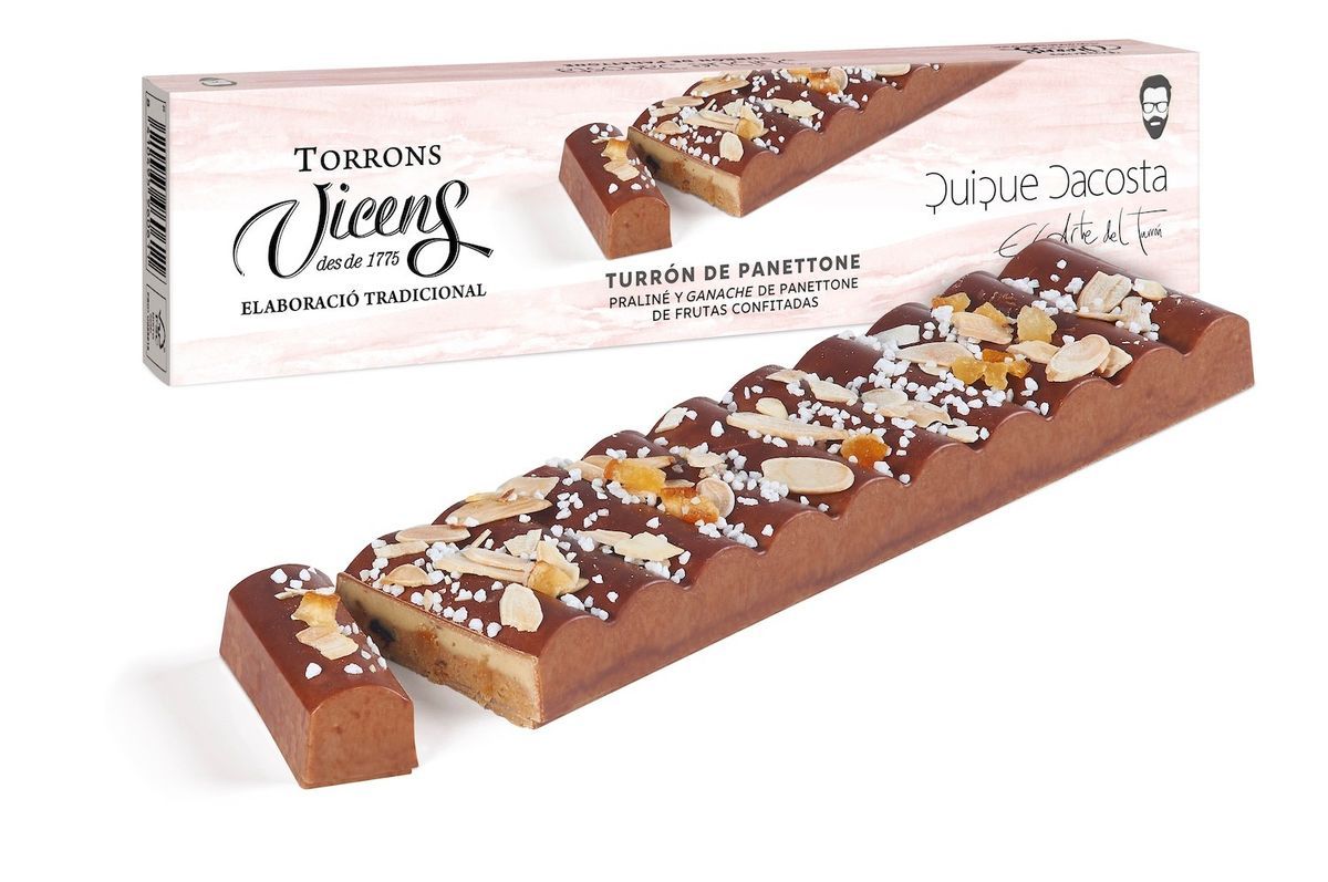 Turrón Vicens de Panettone Chef Quique Dacosta 300g en Estuche Especial para Regalo