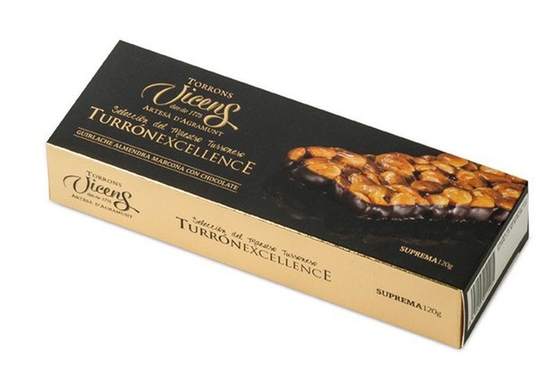 Turrón Vicens Guirlache almendra Excellence 120g Artesano