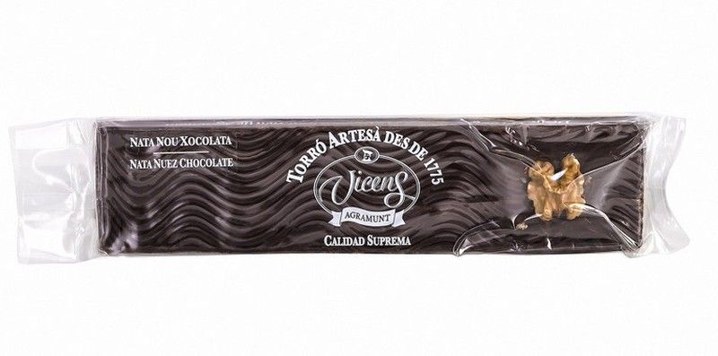 Turrón vicens nata nuez bañado con choco especial 300g
