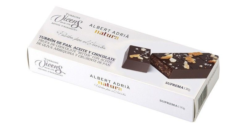 Turrón Vicens Pan aceite y chocolate Adrià Natura130g Artesano