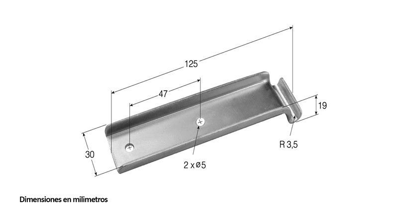 Uña cincada estampada larga acodada