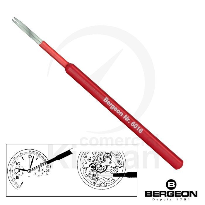 Útil Bergeon Acero/Aluminio 55061 Horquilla Extractor Ruedas/Agujas Cronógrafos 1,10mm