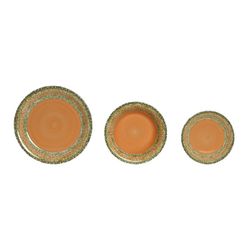 Vajilla de 18 piezas de gres en naranja | Colección Autumn