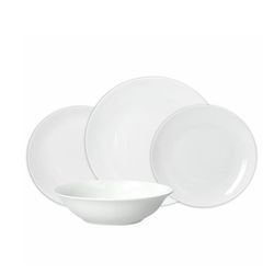 Vajilla de 19 piezas de porcelana en blanco | Coupe