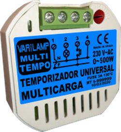 Varilamp multi tempo temporizador universal multicarga. Puls. O inter. 500w máx.(R)