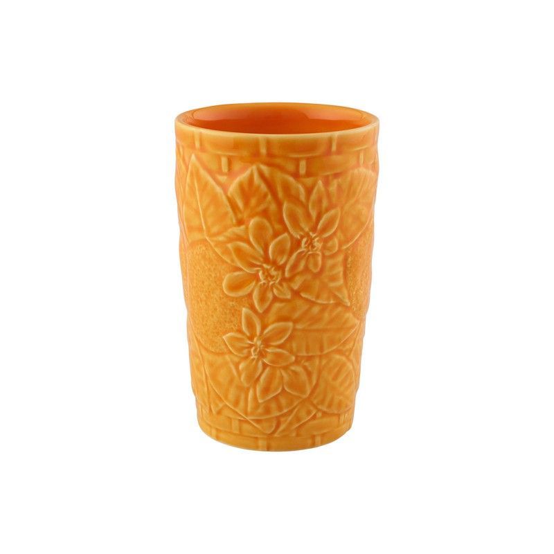 Vaso alto de loza en naranja, Ø 10 x 15 cm | Carmen Naranja