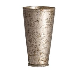 Vaso  de Latón Plateado, Ø8x14 cm.