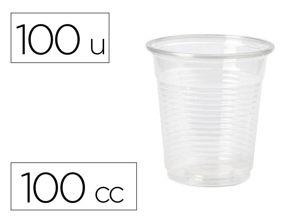 Vaso de plastico 100 cc transparente (paquete de 100 unidades)