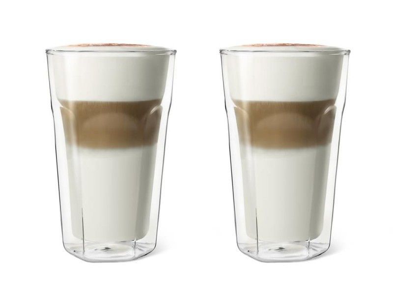 Vaso doble pared vidrio latte macchiato, 2 piezas leopold