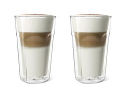 Vaso doble pared vidrio latte macchiato, 2 piezas leopold