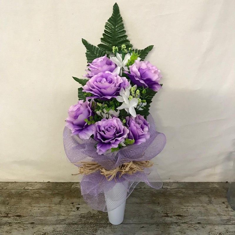 Vaso Funerario Hojas Violeta