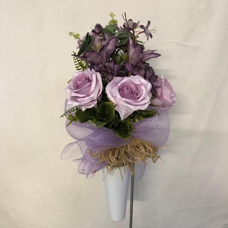 Vaso Funerario Rosas Violeta