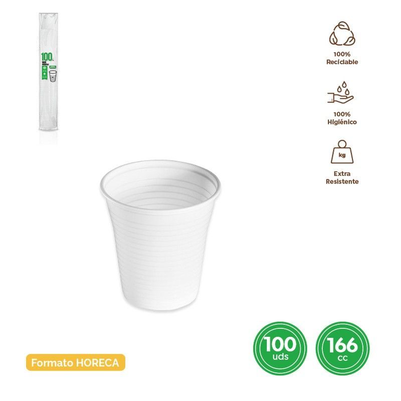 Vaso Irrompible Blanco 166 Cc Pp 100 unidades