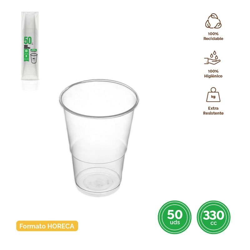 Vaso Irrompible Transparente 330 cc Pp 50 unidades