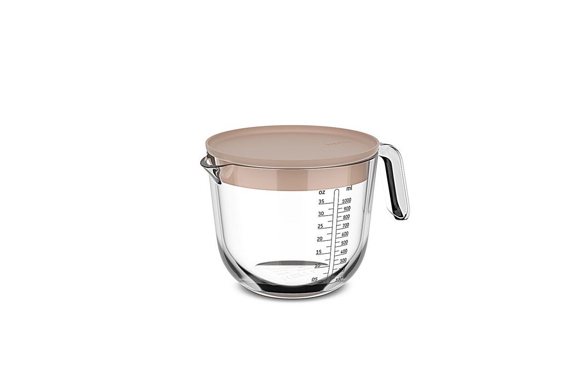 Vaso Medidor Cocina Vidrio Chef It Mepal 1000 ml con tapa chalk