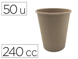 Vaso termico carton kraft 240 cc paquete de 50 unidades