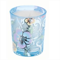 Vaso Vela Perfumada Cristal 5.5x7cm 2157-01AZ Azul Fragancia Canela