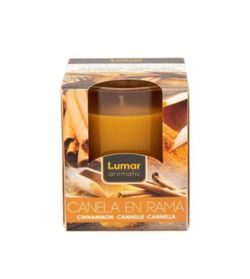 Vela Aromática Sabor Canela En Vaso De Cristal Duración 28 Horas