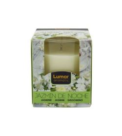 Vela Aromática Sabor Jazmín En Vaso De Cristal Duración 28 Horas