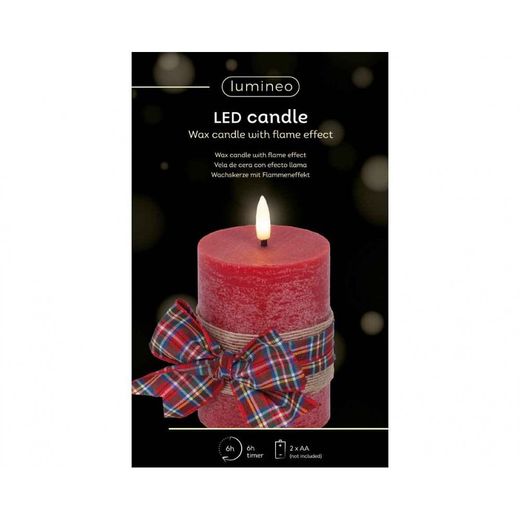 Vela con Mecha LED, Decoración de Lazo - DIA7.50-H13.00CM-1L