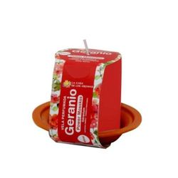 Vela Con Plato Geranio Moscas R-48280